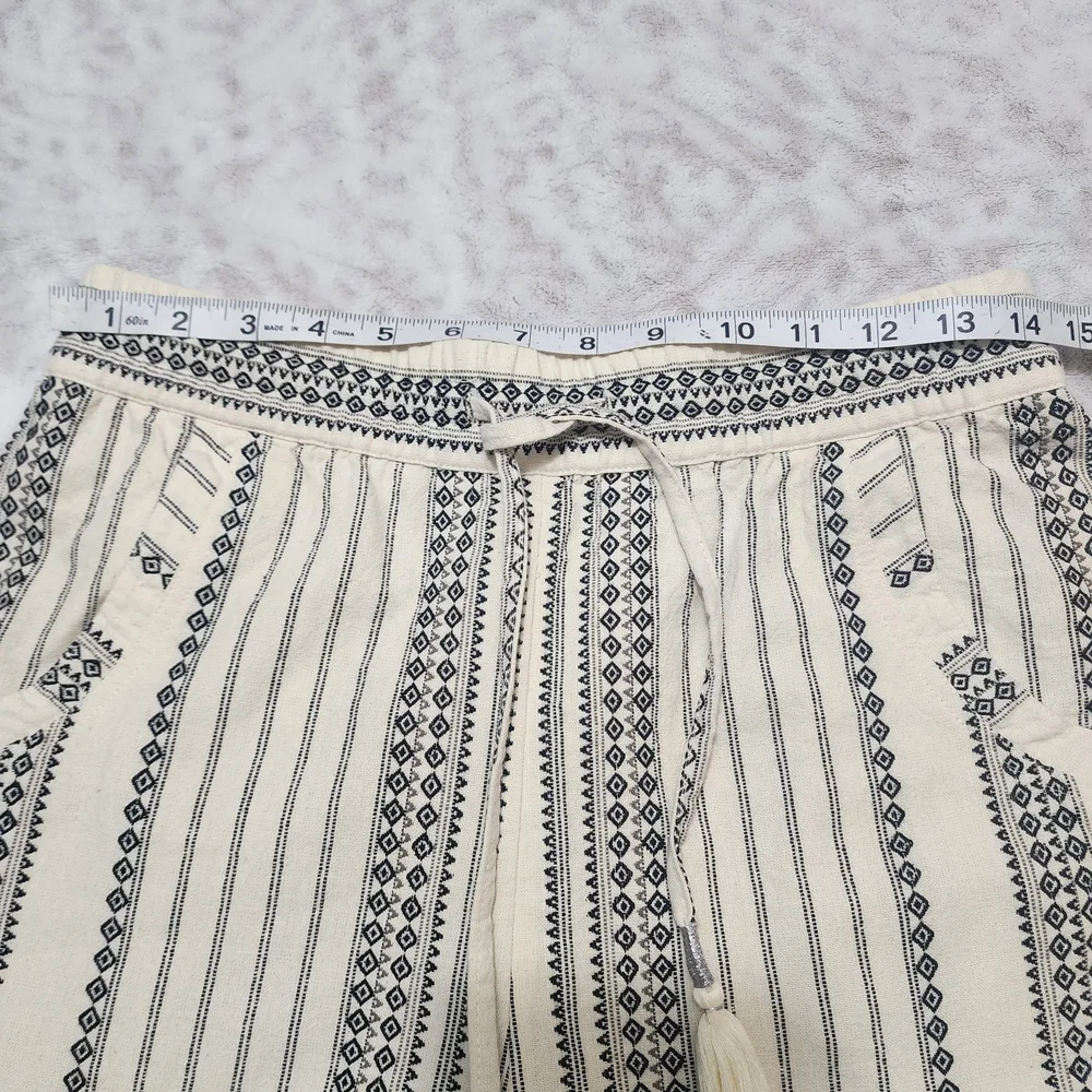 Anthropologie Women's essential beach pants size S Cream/Black